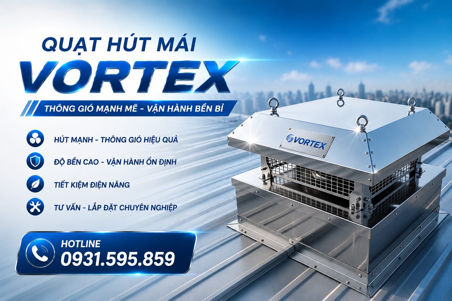 Địa chỉ bán Quạt hút mái Vortex cho nhà hàng quạt hút mái vortex